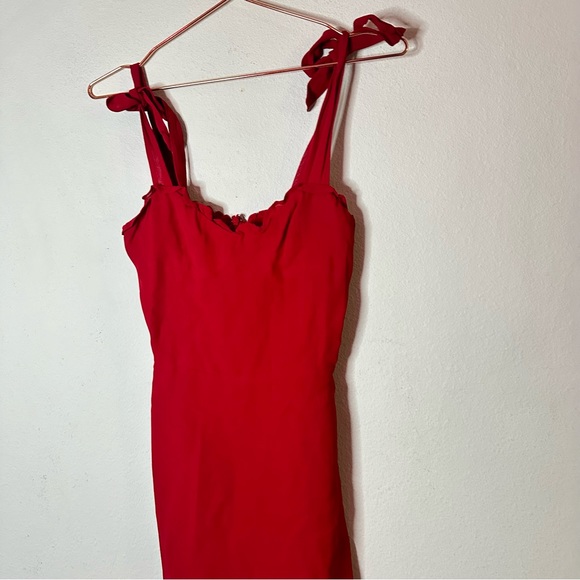 NWOT Reformation Christine Red Chiffon Mini Dress 2 - Picture 11 of 14
